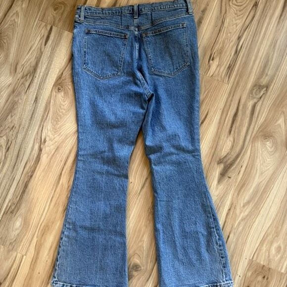 Abercrombie and Fitch Womens Blue Denim High-Rise Vintage Flare Jeans Slit Hem S - Picture 7 of 9